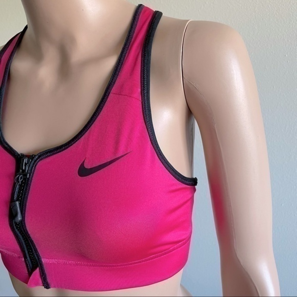 Nike Pro Zip front Sports Bra - Picture 2 of 4